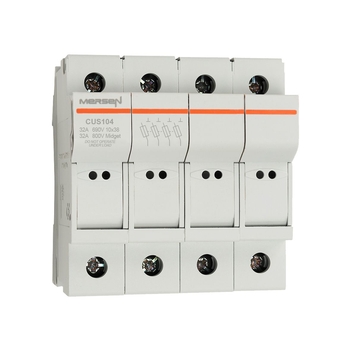 X1062712 - modular fuse holder, UL+IEC, 4P, 10x38, MIDGET, DIN rail mounting, IP20